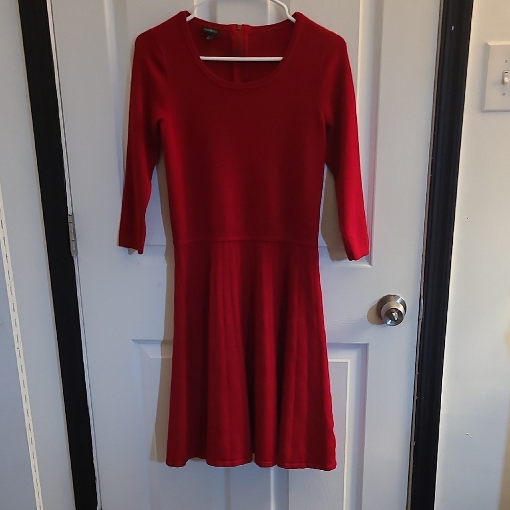 Elegant Red Sweater Dress